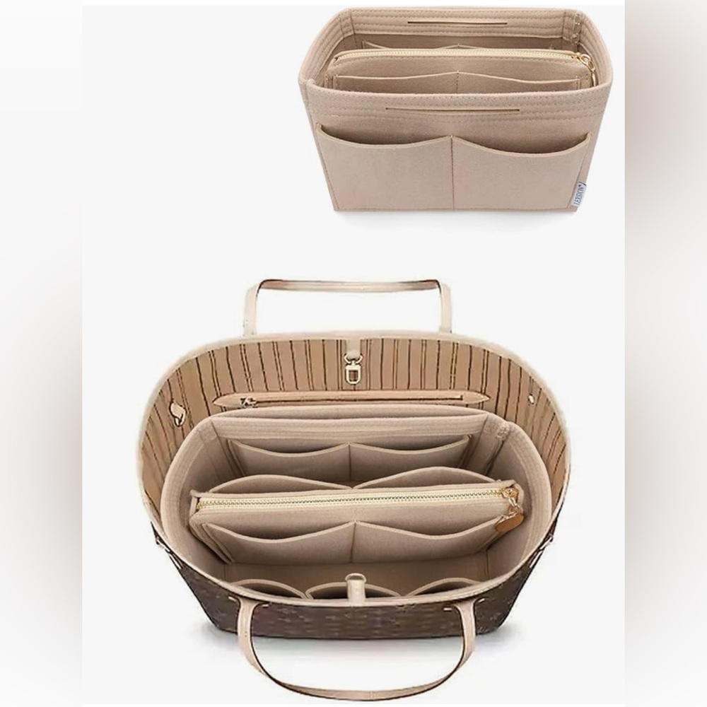 NWT Felt Purse Bag Organizer Insert with zipper Bag Tote